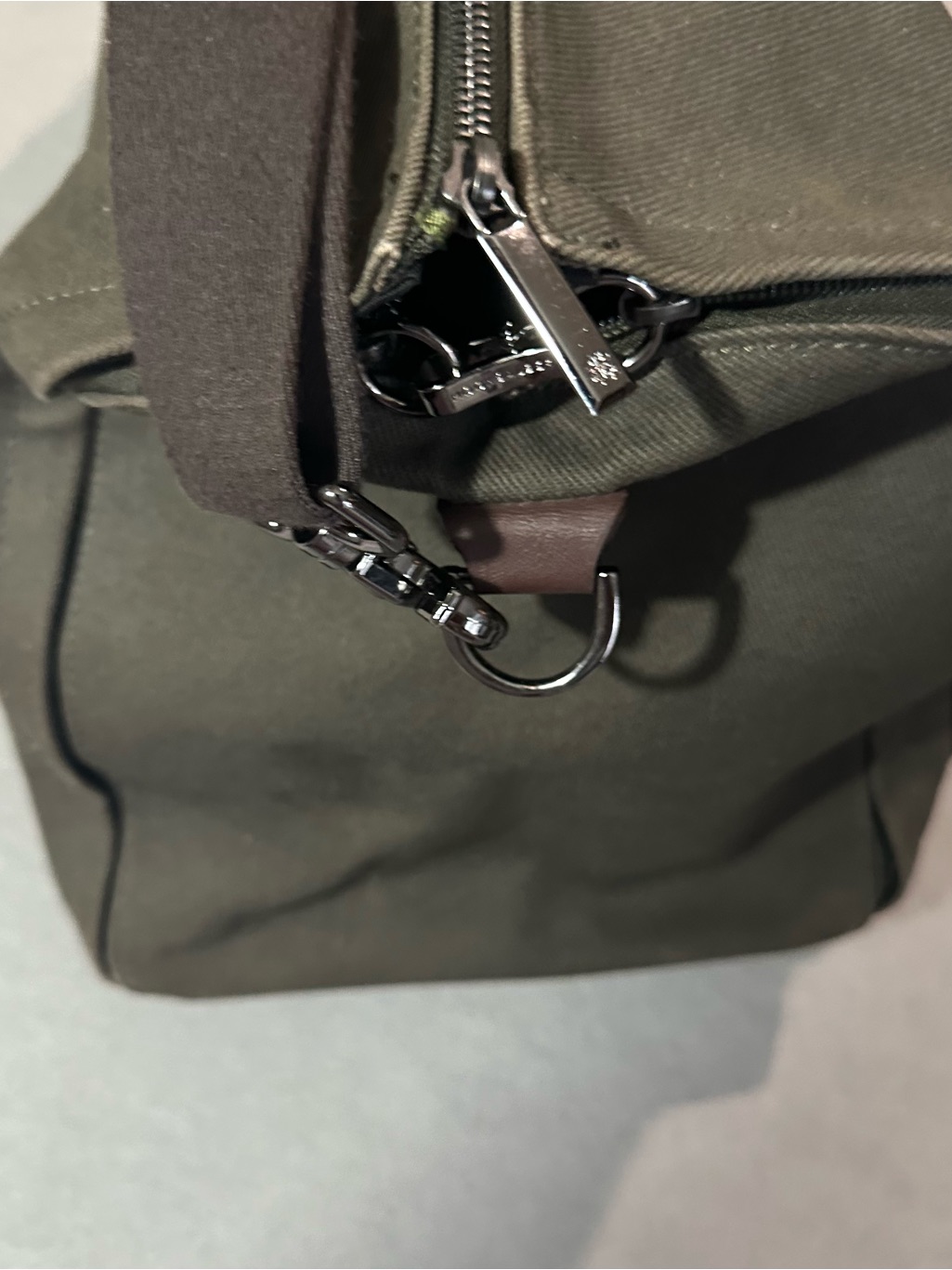 Men’s Olive Canvas Duffel With Brown Leather Accents — image 7 of 8